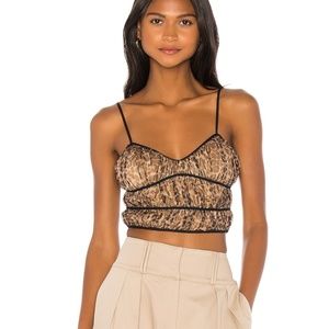 NWT superdown Leopard Ruched Cami Top
